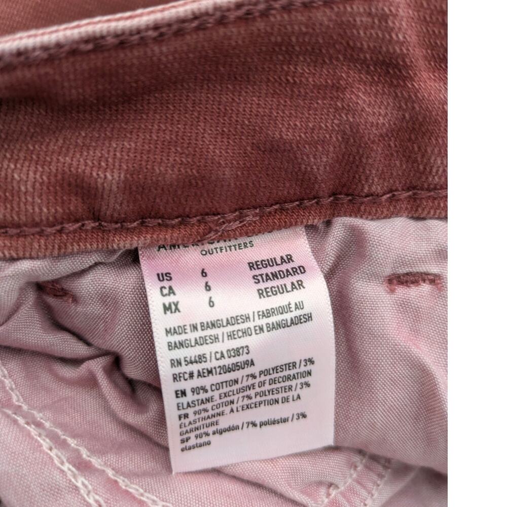 AMERICAN EAGLE OUTFITTERS "Mom Jean" Stretch High Waist Burgundy - Size 6 - Picture 7 of 7